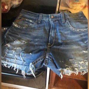 Ariat Sz 36 Denim Cutoff Shorts - L